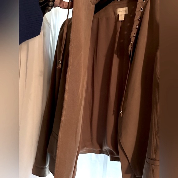 Women’s Chicos Light Brown Topper Jacket, 3/16/XL soft suede like feel - Picture 4 of 8